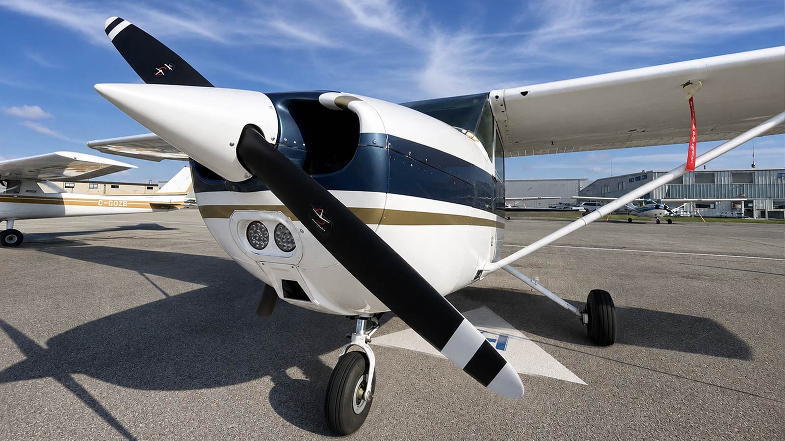 McCauley fixed-pitch propeller on a Pacific Flying Club Cessna 172 at Boundary Bay Airport
