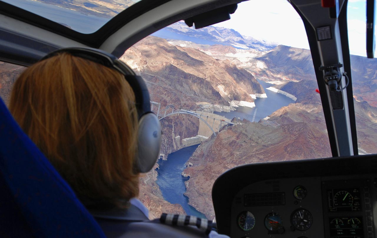 Flying over Hoover Dam