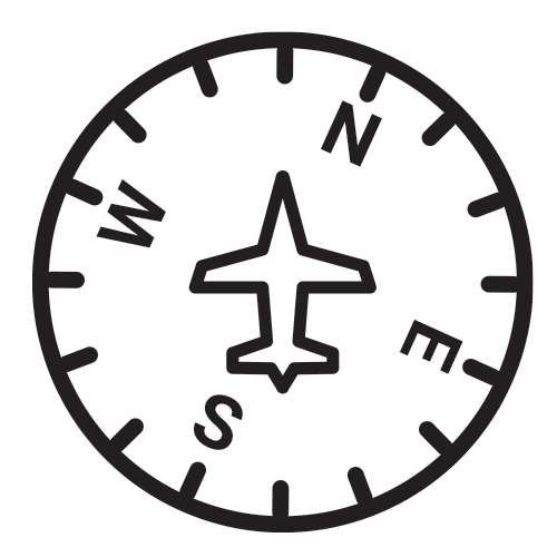 An icon showing a compass and an airplane representing IFR
