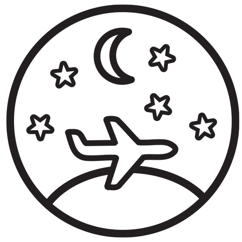 icon of a night sky and an airplane representing the Multi-Engine Rating