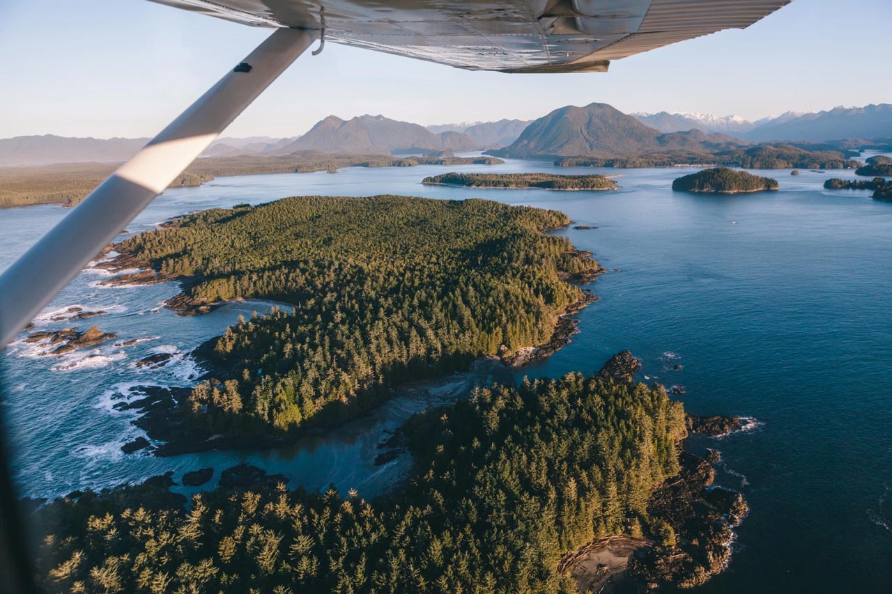 View from plane above Clayoquot Sound by Jordan Giesbrecht